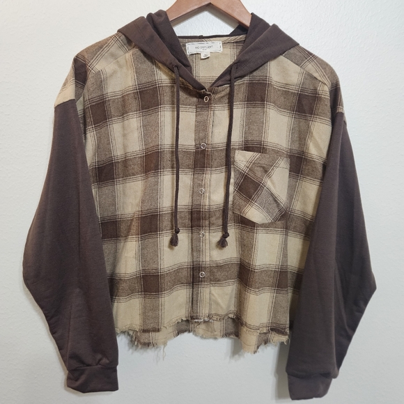 Brown Stripe Button Up Knit Crop Top - Reeha